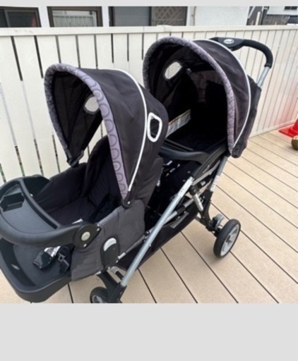 safety 1st 2人乗りベビーカー　(未使用のレインカバー付き)