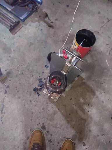 超小型廃油ストーブ 自宅ガレージ 野外作業などに！ 