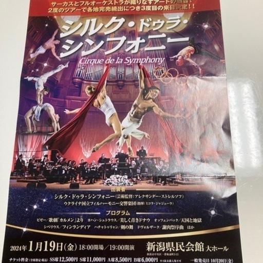 シルク ドゥラシンフォニーS席チケット2枚
