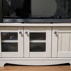 【無料】テレビボード／ホワイト／木目調