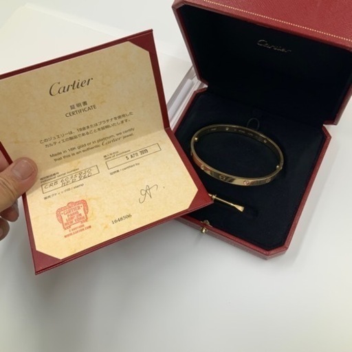 売り切れました。Cartier カルティエ　ラブブレス　4Pダイヤ　ハーフダイヤ　サイズ20 メンズ　保証書付　750YG