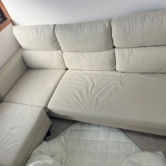【最終値下げ】【1万円】【3人掛けソファ】オットマンつき、幅200cm