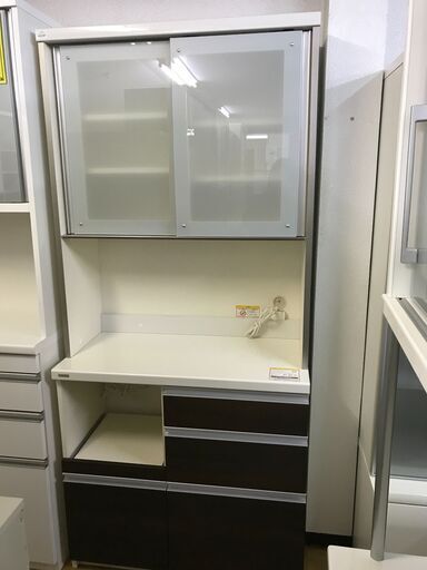 【ジャングルジャングル深井店】★パモウナ システムキッチンボード ホワイト×ブラウン【FU689】