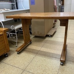 梅里竹芸 テーブル デスク キャスター付き 民芸家具 定価10万の画像