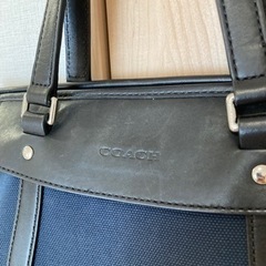 COACH コーチ トートバッグ キャンバス　青の画像
