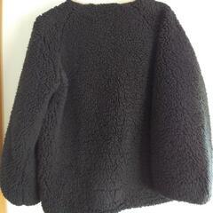 ボアブルゾン 黒×ベージュ 160の画像