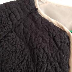 ボアブルゾン 黒×ベージュ 160の画像