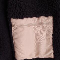 ボアブルゾン 黒×ベージュ 160の画像