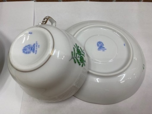 【愛品館 江戸川店】ヘレンド アポニーグリーン ペア ティーセットID:102-027003-007