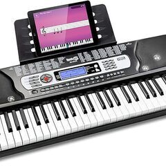 54鍵 電子キーボード 【電源アダプター、譜面台、練習用オンライ...