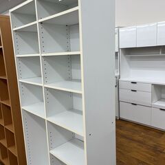 ★ジモティ割あり★  本棚 ホワイト H180×D88×W30 クリーニング済み MT016の画像