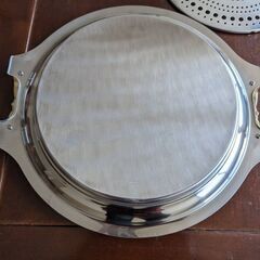 ☆ステンレス製　トレー　水切り付き　昭和レトロ　ほぼ未使用品　の画像
