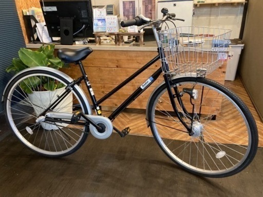 【前後タイヤ・チューブ新品！】LEDオートライト　内装3段　27インチ自転車　ブラック