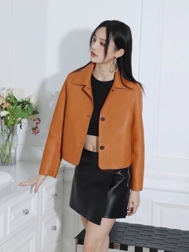 超希少✨美品✨ジャケット レザーコート レディース  羊革    革ジャン 皮ジャン  上質