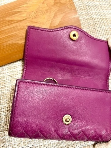 [美品]BOTTEGA VENETA ボッテガ ヴェネタ　イントレチャート ５連キーケース/パープル/ユニセックス