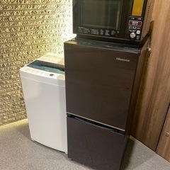 配送設置可能✨家電3点セット✨高年式✨洗濯機✨冷蔵庫✨電子レンジ✨の画像