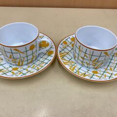 HERMES（エルメス）ペアカップ＆ソーサー（ウォークインザガーデン）