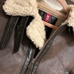 古着 レザー ボア ジャケット ショート丈の画像