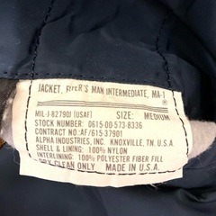 【美品】ALPHA INDUSTRIESアルファUSA製 MA-1の画像