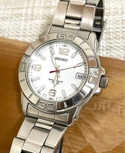 [希少モデル:ほぼ未使用保管品/稼働品]SEIKO Diver Style/リストウォッチ/デイト/白文字盤/100M防水/腕時計