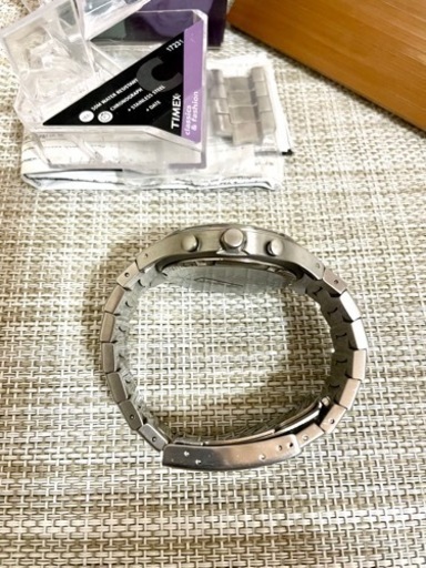 [希少:デッドストック/付属品完備/稼働品]TIMEX chronograph タイメックス クロノグラフ/青文字盤/腕時計
