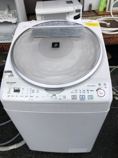 北九州市内配送無料　保証付き　シャープ SHARP ES-TX810-S [タテ型洗濯乾燥機（8.0kg） シルバー系 プラズマクラスター搭載]