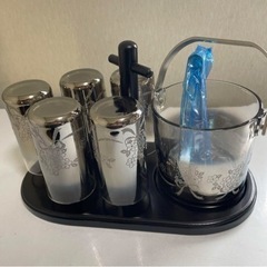 新品未使用　水割りセット　アデリアグラス　石塚硝子　サンドブラストの画像