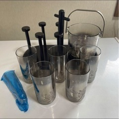 新品未使用　水割りセット　アデリアグラス　石塚硝子　サンドブラスト