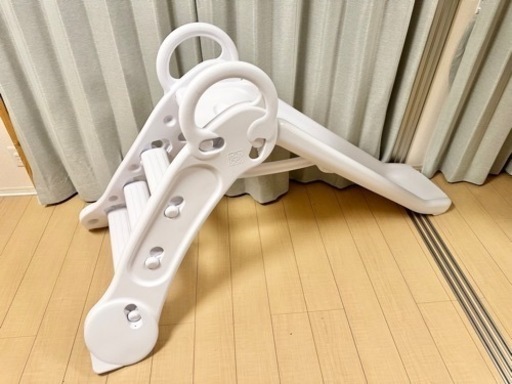 grow'n up 折りたたみロングすべり台 ホワイト高さ2段階式