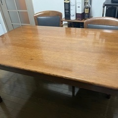 日進木工　4人掛け　ダイニングテーブルセット　アンティーク　受け...