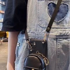 〔iPhone14〕スマホケース カードケース付き 肩掛け紐付きの画像