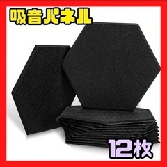 新品未使用 1点のみ⭐️黒12枚 ヘキサゴン型【吸音ボード】断熱...