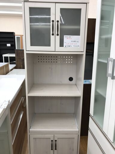 ★ジモティ割あり★ 佐藤産業 食器棚 アイボリー H182×W58×D40 クリーニング済み KJ4159