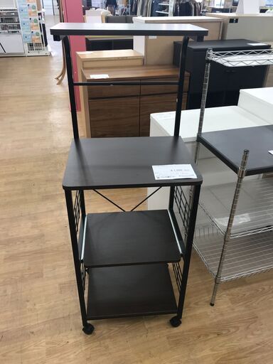 ★ジモティ割あり★  レンジ台 ブラウン H131×W49×D42 クリーニング済み KJ4163