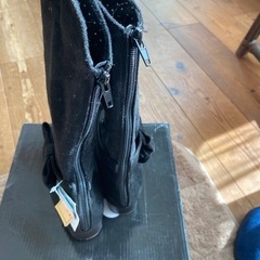 タグ付き新品未使用  ロングブーツ 黒20cmの画像