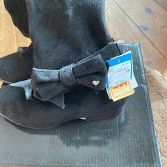 タグ付き新品未使用  ロングブーツ 黒20cmの画像