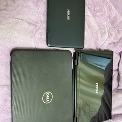 ノートパソコン3台 ASUS DELL msi