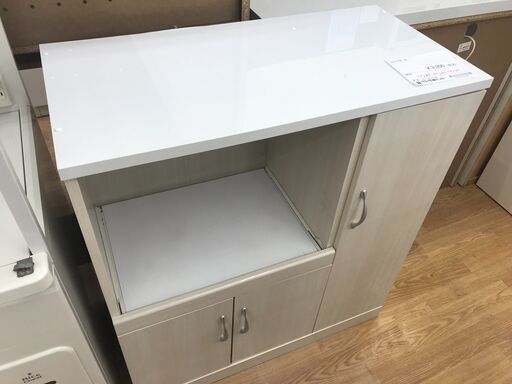 ★ジモティ割あり★  レンジ台 ホワイト H89×W80×D40 クリーニング済み KJ4179