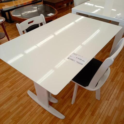 ★ジモティ割あり★ ダイニングテーブルセット ベンチ+椅子2脚　ホワイト　クリーニング済　YJ1389