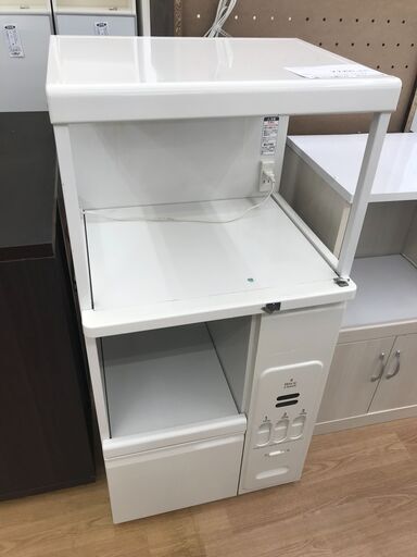 ★ジモティ割あり★  レンジ台 ホワイト H117×W56×D47 クリーニング済み KJ4180