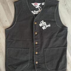 古着 BEN DAVIS ベンディビス ベスト 黒デニム生地 s...