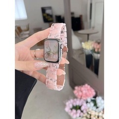Applewatch バンド 樹脂 防水 42~49mm対応モデル 桜色 ピンクの画像