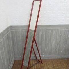 stp-2312　姿見　レッド　幅22cm　ウォールミラー　赤　...