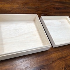軽量　蓋付き木の箱　2個の画像