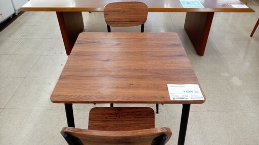 ★ジモティ割あり★ 萩原株式会社 2人掛けダイニングセット ブラウン H71×D70×W70 クリーニング済み TJ3760
