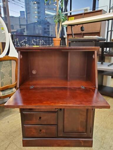 浜本工芸 楢材ライティングビューロー ライティングデスク/勉強机/学習