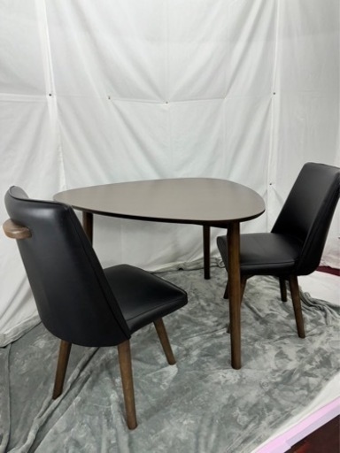 ダイニング 4点セット KETTLE ケトル ダイニング3点セット 突板テーブル×1 チェア×2 No2614.2615.2616