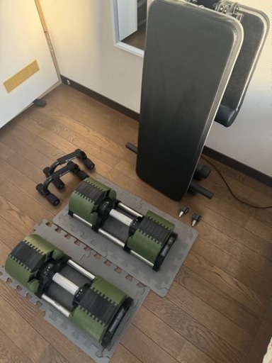 フレックスベル2kg刻み32kg×2、ベンチ、おまけ