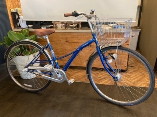 【後輪タイヤ・後輪チューブ新品！】LEDオートライト　内装3段　27インチ自転車　ブルー