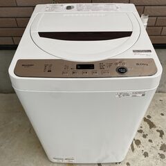 美品 SHARP es-ge6f-t 全自動洗濯　6kg 2021年製 37278-2-006